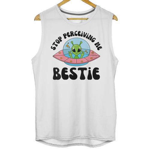 Stop Perceiving Me Bestie Alien Neurodivergent Introvert Unisex Tank Top - Raresse