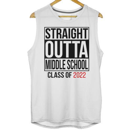 Straight Outta Middle School Graduation Shirt Class Of 2022 Unisex Tank Top - Best Gift Smart
