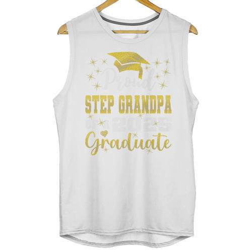 Super Proud Step Grandpa Of 2025 Graduate Graduation Family Premium Unisex Tank Top - Best Gift Smart