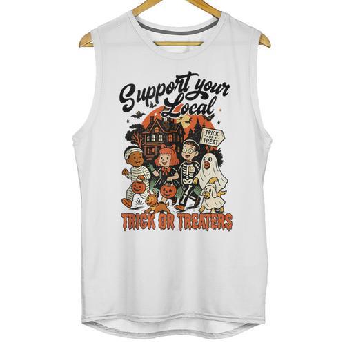 Support Your Local Trick Or Treaters Retro Spooky Nostalgia Unisex Tank Top - Figerry