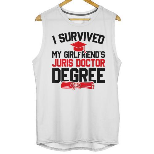 I Survived My Girlfriend's Juris Doctor Degree Graduation Unisex Tank Top - Best Gift Smart