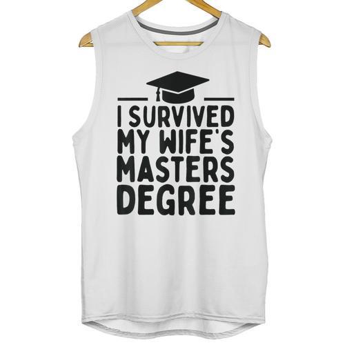 I Survived My Wife's Masters Degree Graduation Class Of 2025 Unisex Tank Top - Best Gift Smart