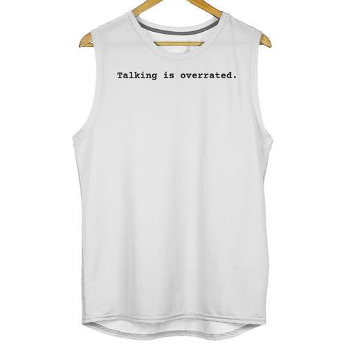 Talking Is Overrated Minimalist Introvert Unisex Tank Top - Raresse