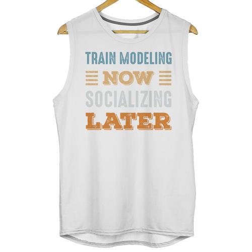 Train Modeling Now Minimal Socializing Introvert Vintage Unisex Tank Top - Raresse