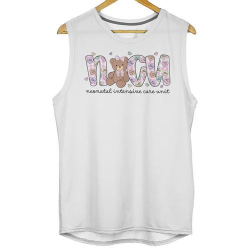 Valentines Day NICU Nurse Cute Bear Neonatal ICU Graduation Unisex Tank Top - Best Gift Smart