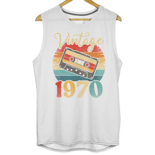 Vintage 1970 Retro Cassette Tape 70s Born Nostalgia Birthday Unisex Tank Top - Figerry