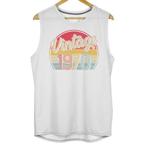 Vintage 1970 Retro Style 70's Born Nostalgia Vibe Birthday Premium Tri-Blend Unisex Tank Top - Figerry