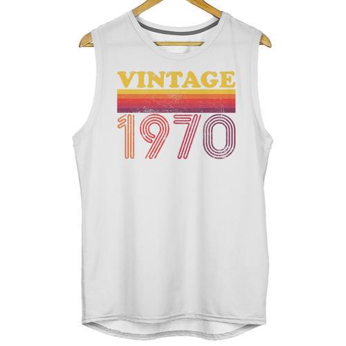 Vintage 1970 Retro Style 70's Born Nostalgia Vibes Birthday Premium Tri-Blend Unisex Tank Top - Figerry
