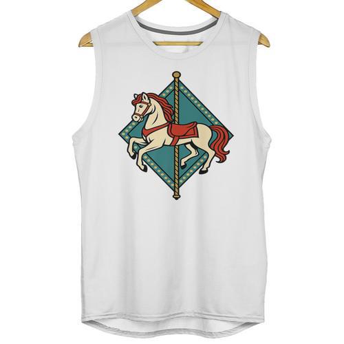 Vintage Carousel Horse Merry Go Round Nostalgia Art Premium Unisex Tank Top - Figerry