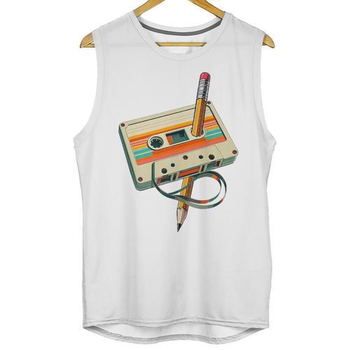 Vintage Pencil Rewind Cassette Tape Nostalgia Party 80s 90s Premium Unisex Tank Top - Figerry