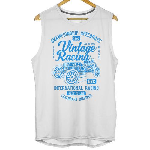 Vintage Racing Automotive Nostalgia Distressed Car Unisex Tank Top - Figerry