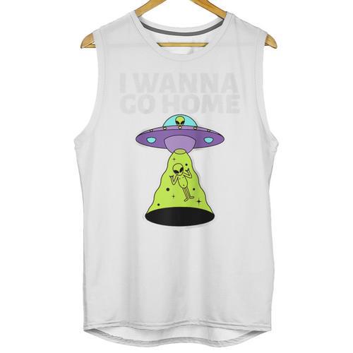 I Wanna Go Home Introvert UFO UAP Flying Saucer Trippy Alien Raglan Baseball Tee Unisex Tank Top - Raresse