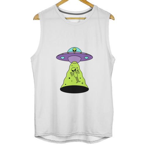 I Wanna Go Home Introvert UFO UAP Flying Saucer Trippy Alien Unisex Tank Top - Raresse