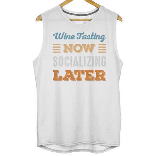 Wine Tasting Now Minimal Socializing Introvert Vintage Unisex Tank Top - Raresse