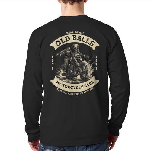 50th Birthday Vintage Motorcycle For Biker Dad Long Sleeve T-Shirt Back Print - Father's Day Fun