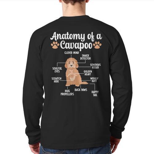 Anatomy Of A Cavapoo Dog Cavapoo Owner Cavapoo Dad Long Sleeve T-Shirt Back Print - Father's Day Fun