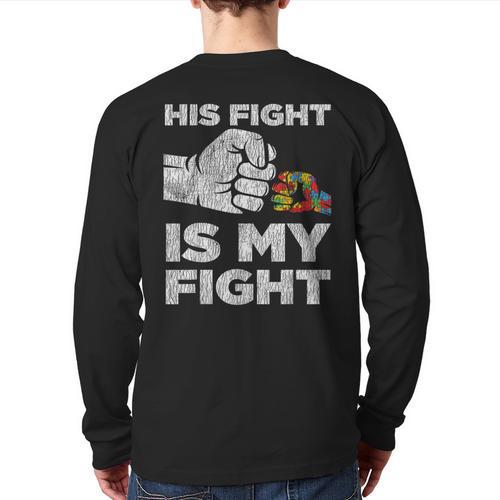Autism Awareness Mom Dad Parents Autistic Kids Awareness Small Long Sleeve T-Shirt Back Print - Father's Day Fun