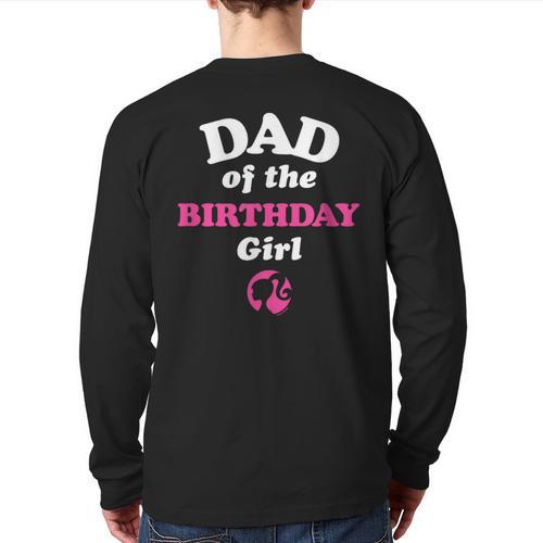 Barbie Dad Of The Birthday Girl Small Long Sleeve T-Shirt Back Print - Father's Day Fun