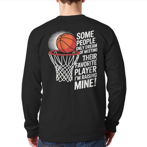 Basketball Mom Or Dad Basketball Parent Long Sleeve T-Shirt Back Print - Father's Day Fun
