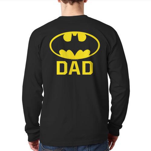 Batman Bat Dad Long Sleeve T-Shirt Back Print - Father's Day Fun