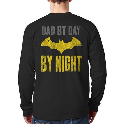 Batman Dad By Day Long Sleeve T-Shirt Back Print - Father's Day Fun