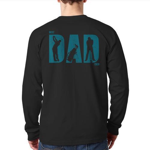 Best Golf Dad Ever T Shirt Golf Dad Shirt Long Sleeve T-Shirt Back Print - Father's Day Fun