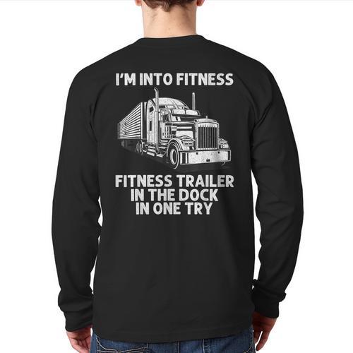 Best Truck Driver Art For Men Dad Women Trucking CDL Trucker Long Sleeve T-Shirt Back Print - Father's Day Fun