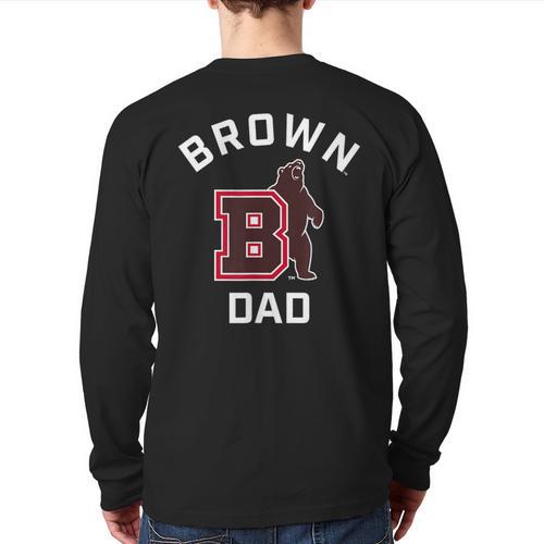 Brown University Bears Arched Dad Long Sleeve T-Shirt Back Print - Father's Day Fun