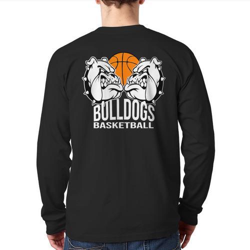 Bulldogs Basketball Shirt Basketball Mom Dad Players Tshirt Long Sleeve T-Shirt Back Print - Father's Day Fun