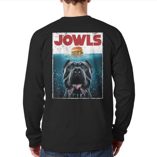 Cane Corso Jowls Top Drool Burger Dog Mom Dog Dad Long Sleeve T-Shirt Back Print - Father's Day Fun