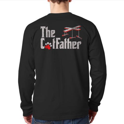 The Cat Father Cat Dad Feline Father Kitten Dad Long Sleeve T-Shirt Back Print - Father's Day Fun