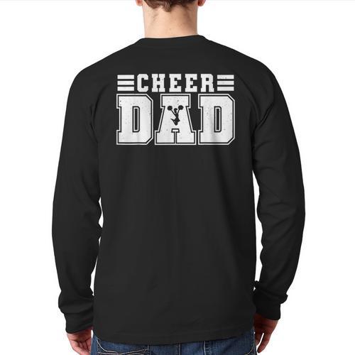 Cheer Dad Cheer Leading Cheer Leading Men Dad Fathers Day Long Sleeve T-Shirt Back Print - Father's Day Fun