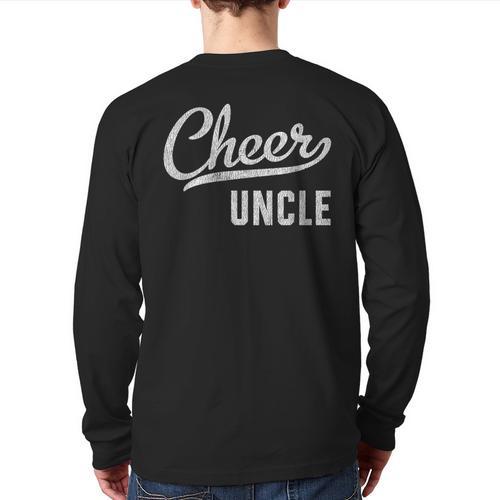 Cheer Dad Shirts Cheer Uncle Proud Cheerleading Uncle Long Sleeve T-Shirt Back Print - Father's Day Fun