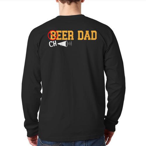 Cheerleader Dad Beer Cheerleading Cheer Dad Long Sleeve T-Shirt Back Print - Father's Day Fun