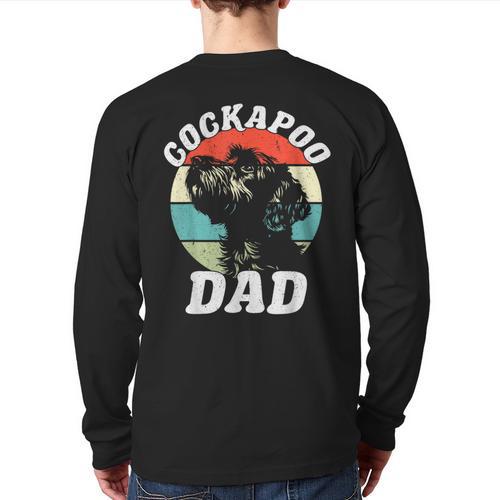 Cockapoo Dad Dog Father's Day Vintage Pet Men Women Kids Long Sleeve T-Shirt Back Print - Father's Day Fun