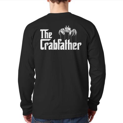 Crab Fishing Dad The Crabfather Long Sleeve T-Shirt Back Print - Father's Day Fun