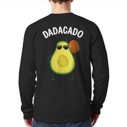 Cute Avocado For Dad Men Fruit Avocado Pear Lovers Long Sleeve T-Shirt Back Print - Father's Day Fun