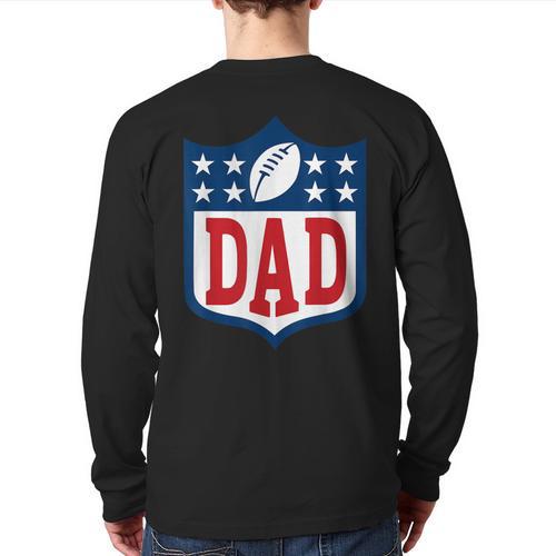 Dad American Football Happy Birthday Family Matching Retro Long Sleeve T-Shirt Back Print - Father's Day Fun
