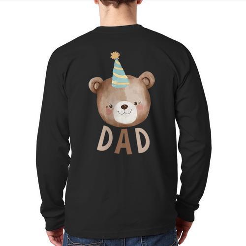 Dad Bear 1st Birthday Beary First Birthday Matching Family Long Sleeve T-Shirt Back Print - Father's Day Fun