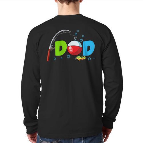 Dad Of The Birthday Boy Birthday Fishing Family Long Sleeve T-Shirt Back Print - Father's Day Fun