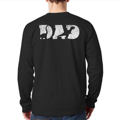 Dad Dinosaur Saurus Boys Girls Fathers Day Idea Long Sleeve T-Shirt Back Print - Father's Day Fun