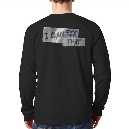 Dad Shirt Duct Tape I Can Fix That TShirt Long Sleeve T-Shirt Back Print - Father's Day Fun
