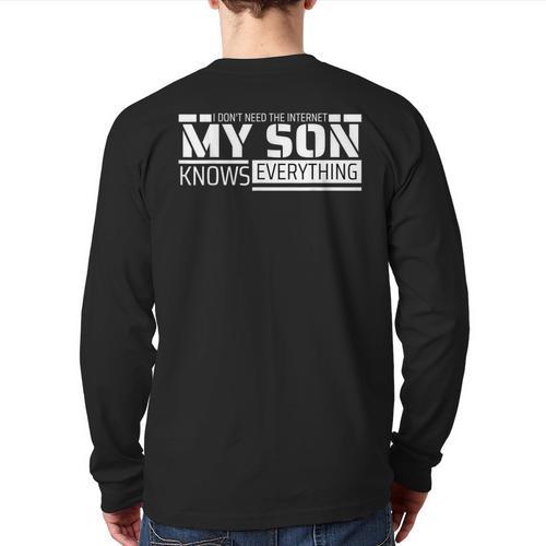 Dad Shirt From Son Men Fathers Day Dad Long Sleeve T-Shirt Back Print - Father's Day Fun
