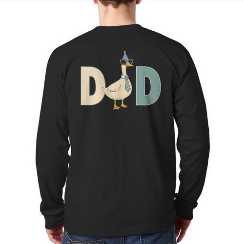 Dad Silly Goose 1st Birthday Family Matching Pocket Long Sleeve T-Shirt Back Print - Father's Day Fun