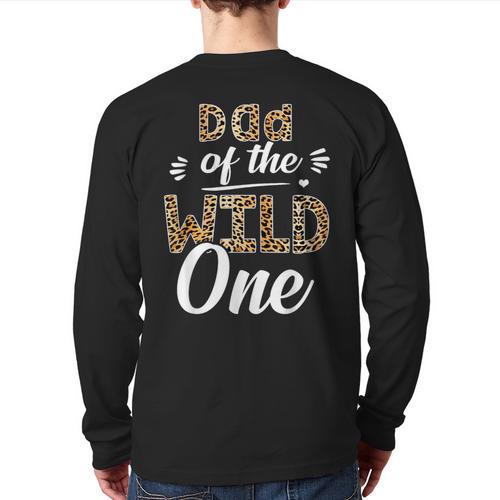 Dad Of The Wild One Zoo Themed 1st Birthday Party Long Sleeve T-Shirt Back Print - Father's Day Fun