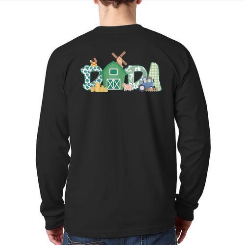 Dada Farm Animal Birthday Family Matching Party Dad Father Long Sleeve T-Shirt Back Print - Father's Day Fun