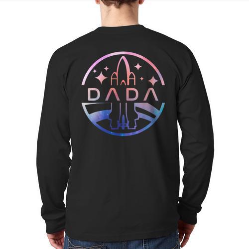 Dada Space Astronaut Rocket Birthday Party Long Sleeve T-Shirt Back Print - Father's Day Fun