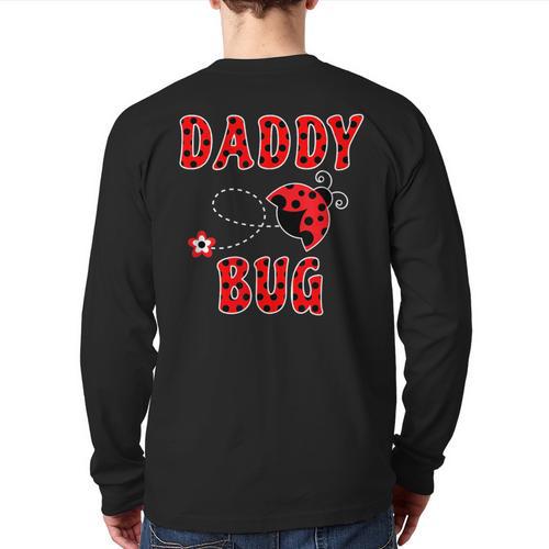 Daddy Bug Ladybug Dad Long Sleeve T-Shirt Back Print - Father's Day Fun