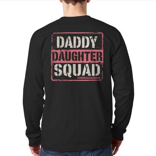 Daddy Daughter Squad Fathers Day Matching Dad And Daughter Long Sleeve T-Shirt Back Print - Father's Day Fun