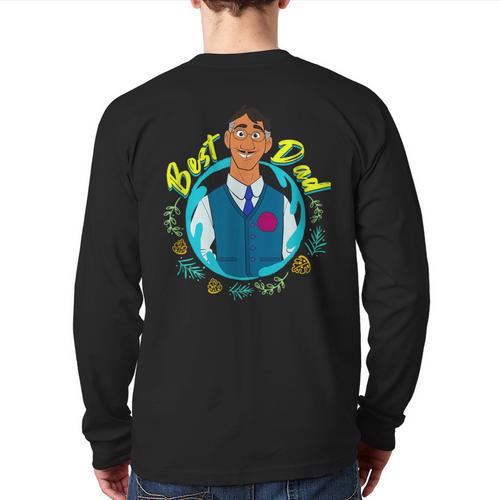 Disney Encanto Agustin Madrigal Best Dad Portrait Small Long Sleeve T-Shirt Back Print - Father's Day Fun